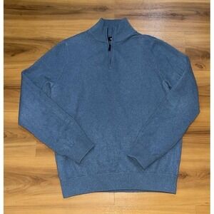 Mens NAADAM 100% Cashmere Quarter Zip Pullover Sweater